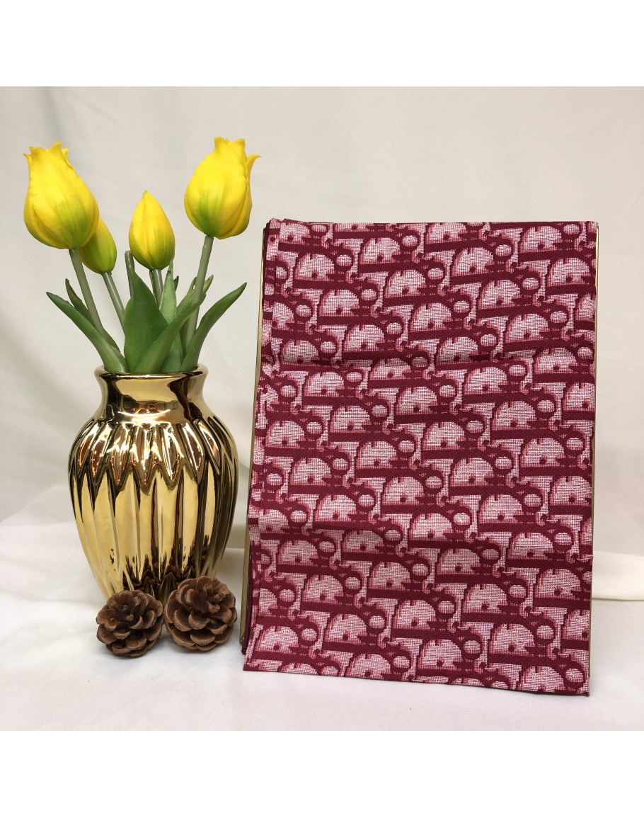 CHRISTIAN DIOR Red Oblique 100% Silk Scarf (64cm x 64cm)